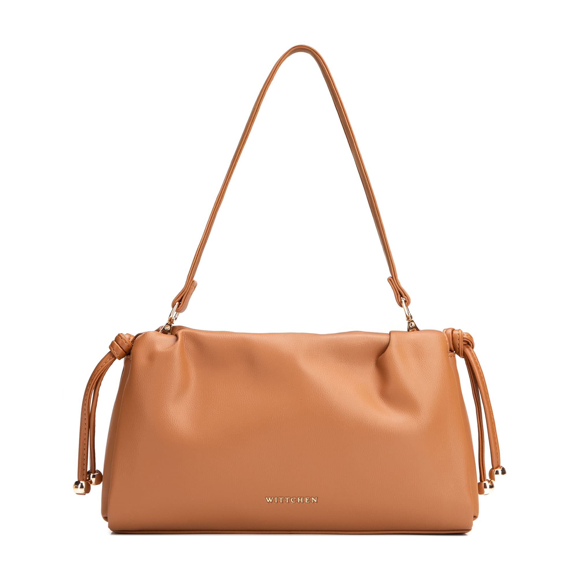 Svetlohnedá crossbody kabelka z imitácie kože so šnúrkami 102-4Y-407-5 1