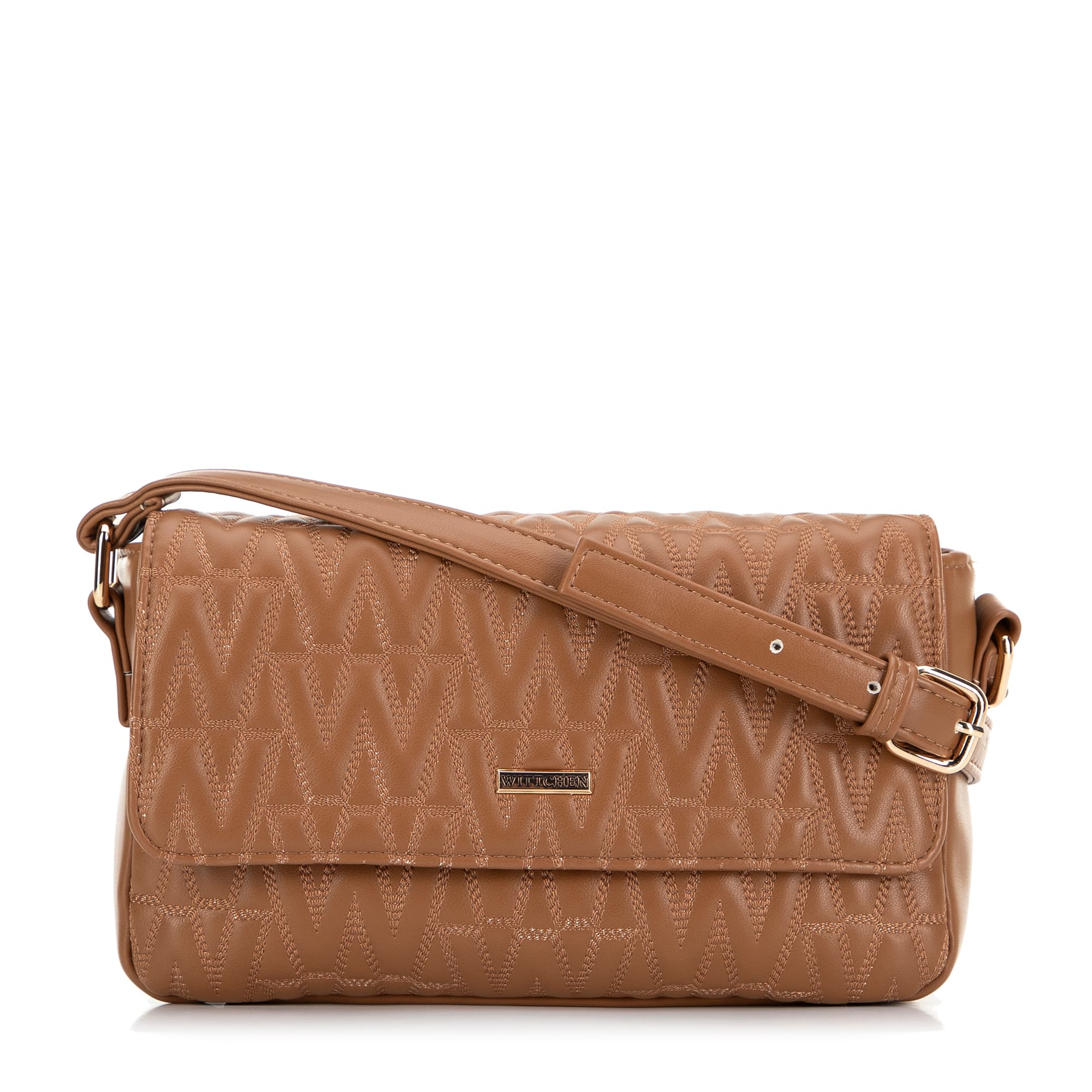 Dámska crossbody kabelka s prešívaním hnedá 99-4Y-623-4 1