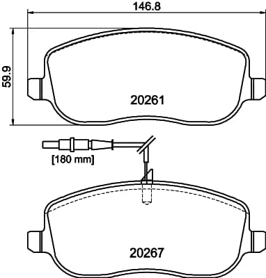 HELLA Sada brzdových platničiek kotúčovej brzdy 8DB 355 010-501 1