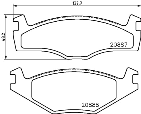 HELLA Sada brzdových platničiek kotúčovej brzdy 8DB 355 017-521 1