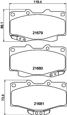 HELLA Sada brzdových platničiek kotúčovej brzdy 8DB 355 015-351 1