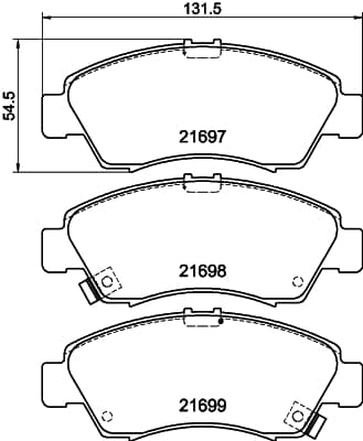 HELLA Sada brzdových platničiek kotúčovej brzdy 8DB 355 016-521 1