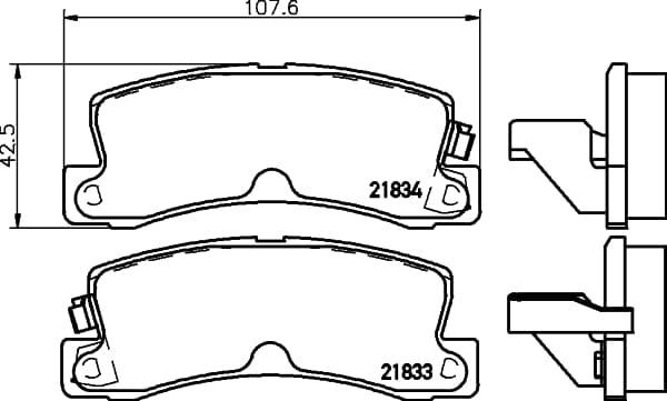 HELLA Sada brzdových platničiek kotúčovej brzdy 8DB 355 006-431 1