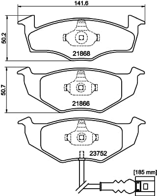 HELLA Sada brzdových platničiek kotúčovej brzdy 8DB 355 009-801 1