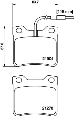 HELLA Sada brzdových platničiek kotúčovej brzdy 8DB 355 008-171 1