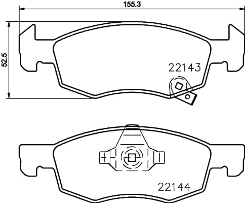 HELLA Sada brzdových platničiek kotúčovej brzdy 8DB 355 023-261 1