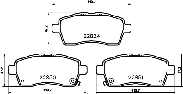 HELLA Sada brzdových platničiek kotúčovej brzdy 8DB 355 039-171 1