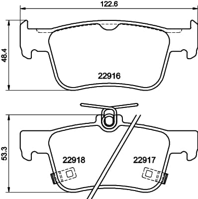 HELLA Sada brzdových platničiek kotúčovej brzdy 8DB 355 040-871 1