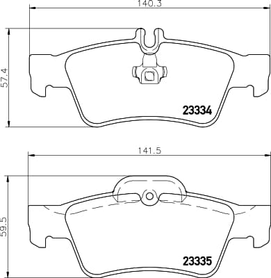 HELLA Sada brzdových platničiek kotúčovej brzdy 8DB 355 018-751 1