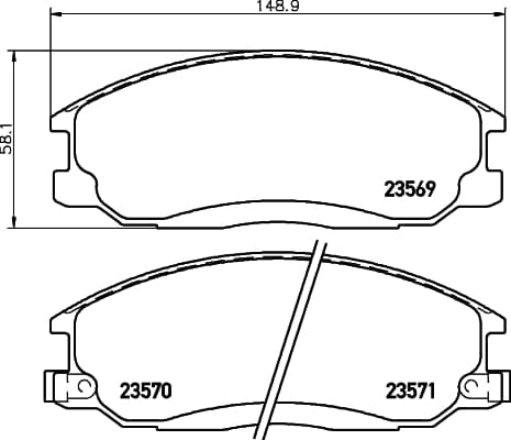 HELLA Sada brzdových platničiek kotúčovej brzdy 8DB 355 009-991 1
