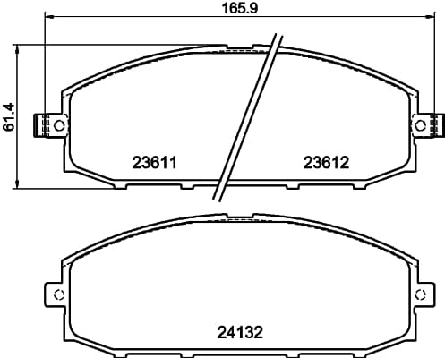 HELLA Sada brzdových platničiek kotúčovej brzdy 8DB 355 010-511 1