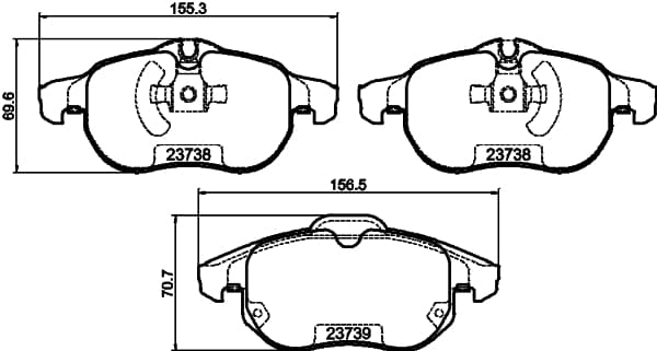 HELLA Sada brzdových platničiek kotúčovej brzdy 8DB 355 009-311 1
