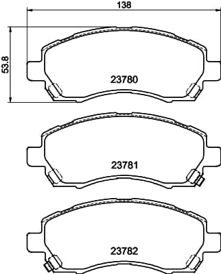 HELLA Sada brzdových platničiek kotúčovej brzdy 8DB 355 010-121 1