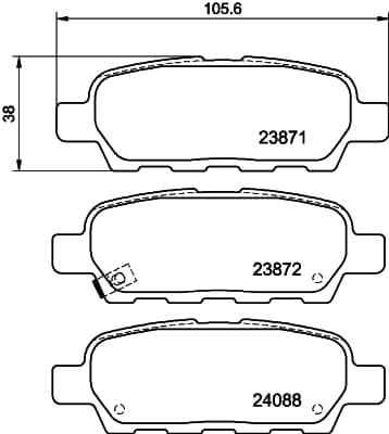 HELLA Sada brzdových platničiek kotúčovej brzdy 8DB 355 010-241 1