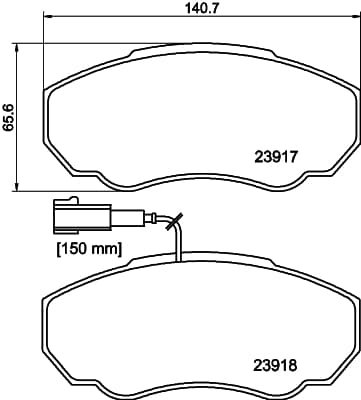HELLA Sada brzdových platničiek kotúčovej brzdy 8DB 355 010-391 1
