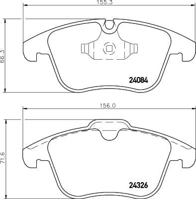 HELLA Sada brzdových platničiek kotúčovej brzdy 8DB 355 013-621 1