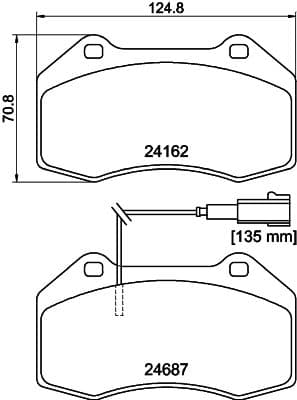 HELLA Sada brzdových platničiek kotúčovej brzdy 8DB 355 014-061 1