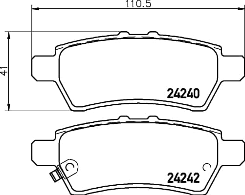 HELLA Sada brzdových platničiek kotúčovej brzdy 8DB 355 012-081 1