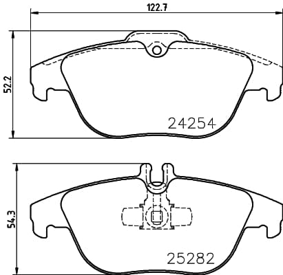 HELLA Sada brzdových platničiek kotúčovej brzdy 8DB 355 016-281 1