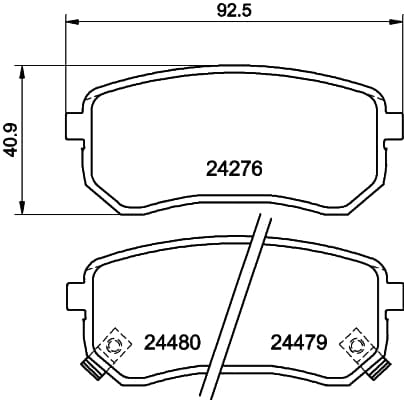 HELLA Sada brzdových platničiek kotúčovej brzdy 8DB 355 006-581 1