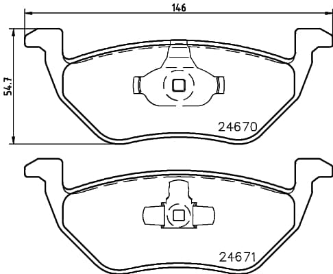HELLA Sada brzdových platničiek kotúčovej brzdy 8DB 355 014-951 1