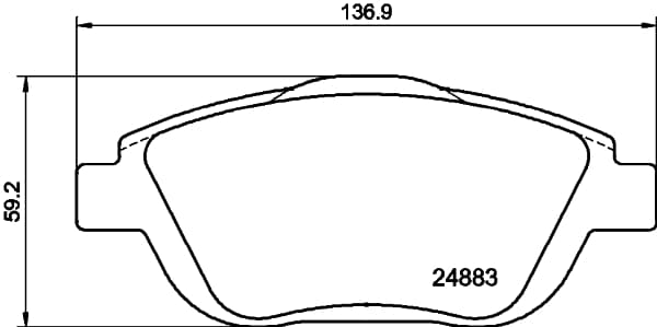 HELLA Sada brzdových platničiek kotúčovej brzdy 8DB 355 014-551 1