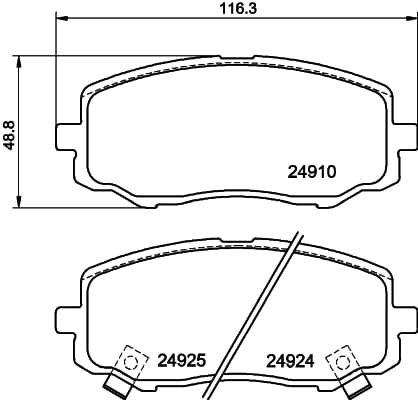 HELLA Sada brzdových platničiek kotúčovej brzdy 8DB 355 014-901 1