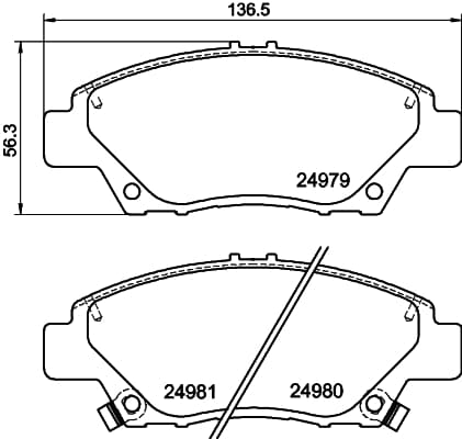 HELLA Sada brzdových platničiek kotúčovej brzdy 8DB 355 015-001 1