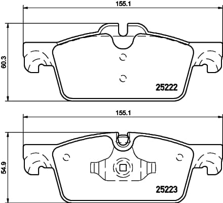 HELLA Sada brzdových platničiek kotúčovej brzdy 8DB 355 015-711 1