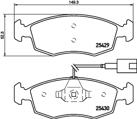 HELLA Sada brzdových platničiek kotúčovej brzdy 8DB 355 019-651 1