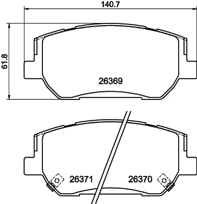 HELLA Sada brzdových platničiek kotúčovej brzdy 8DB 355 046-181 1
