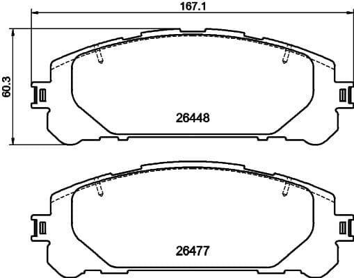 HELLA Sada brzdových platničiek kotúčovej brzdy 8DB 355 043-871 1