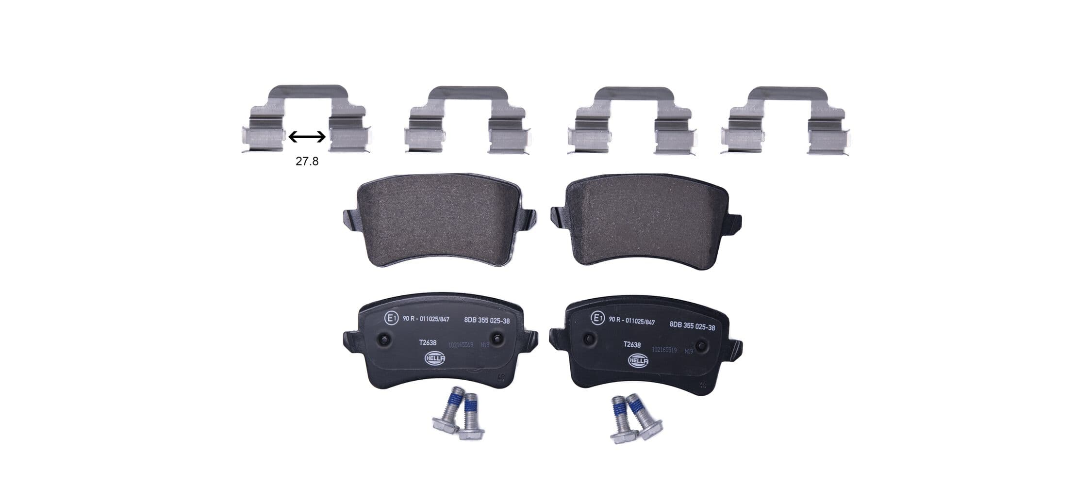 HELLA Sada brzdových platničiek kotúčovej brzdy 8DB 355 025-381 1