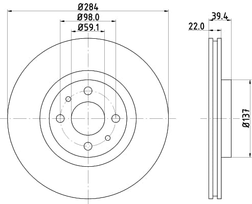 HELLA Brzdový kotúč 8DD 355 102-531 1