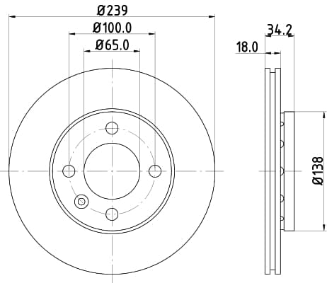 HELLA Brzdový kotúč 8DD 355 104-211 1