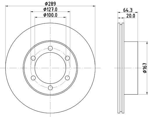 HELLA Brzdový kotúč 8DD 355 104-761 1