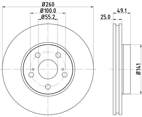 HELLA Brzdový kotúč 8DD 355 106-511 1