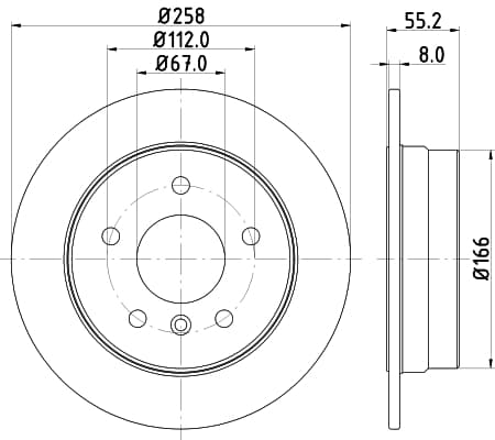 HELLA Brzdový kotúč 8DD 355 106-951 1