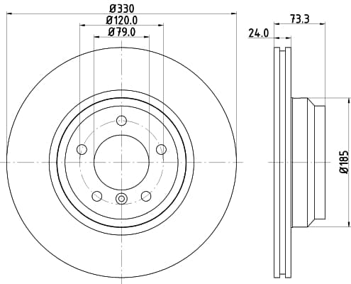 HELLA Brzdový kotúč 8DD 355 128-431 1