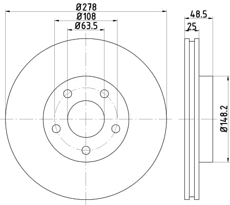 HELLA Brzdový kotúč 8DD 355 128-461 1