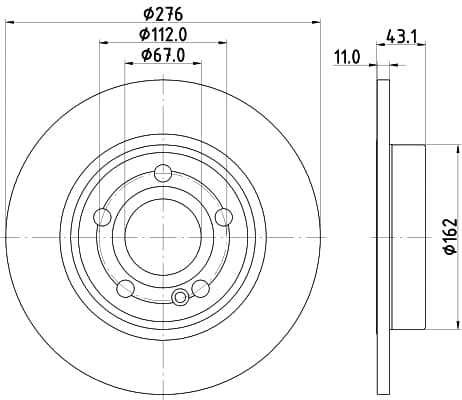 HELLA Brzdový kotúč 8DD 355 133-061 1