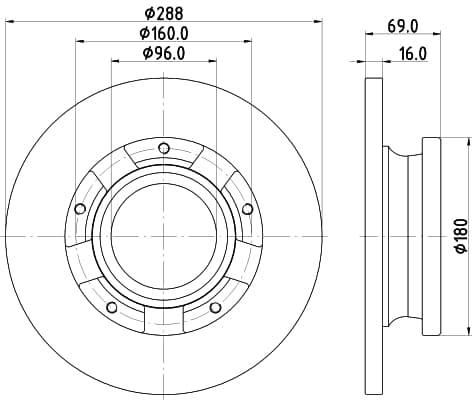 HELLA Brzdový kotúč 8DD 355 133-071 1