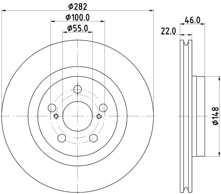 HELLA Brzdový kotúč 8DD 355 134-381 1
