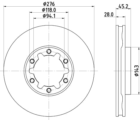 HELLA Brzdový kotúč 8DD 355 134-931 1