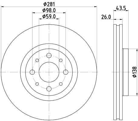 HELLA Brzdový kotúč 8DD 355 134-971 1