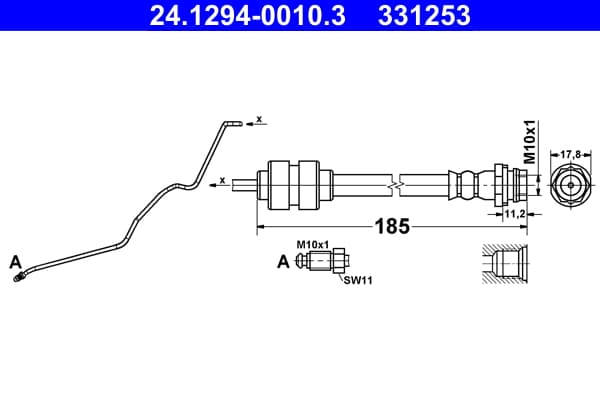 ATE Brzdová hadica 24129400103 1