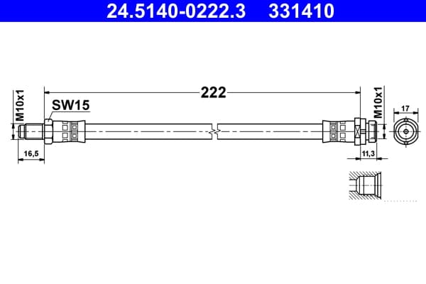 ATE Brzdová hadica 24514002223 1