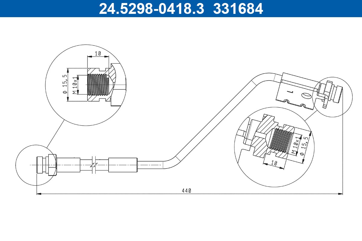 ATE Brzdová hadica 24.5298-0418.3 1