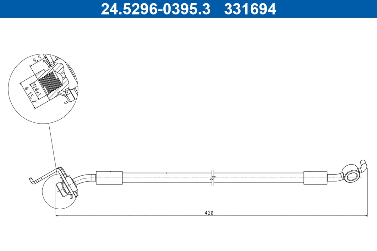 ATE Brzdová hadica 24.5296-0395.3 1