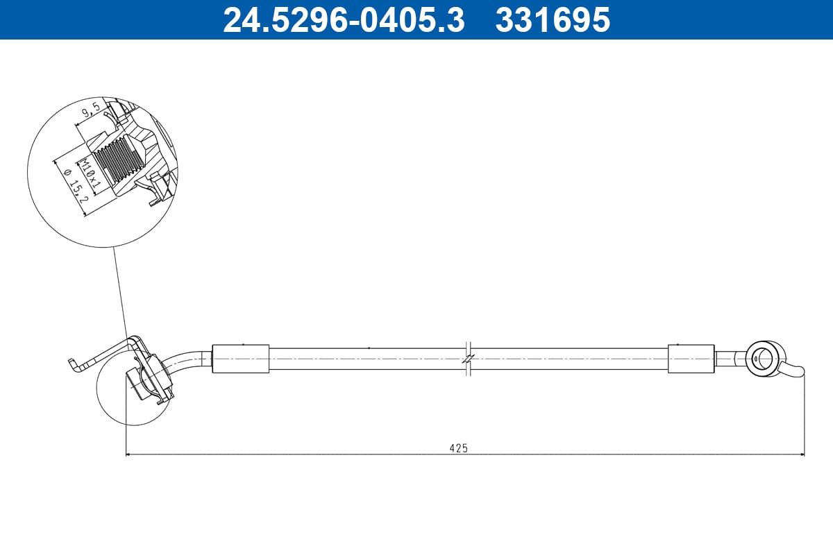 ATE Brzdová hadica 24.5296-0405.3 1
